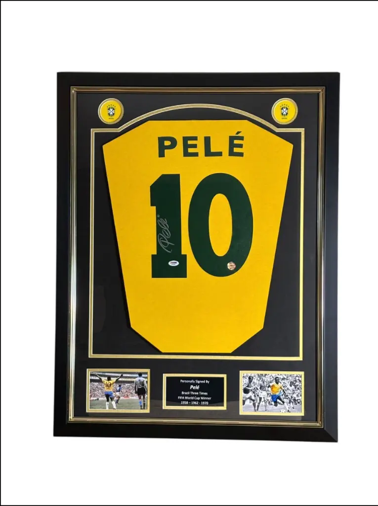 Brazil - Football World Championships - Pele- Premium Frame – Museum Quality- Jersey 2025-11-16 at 9.20.36 AM.webp