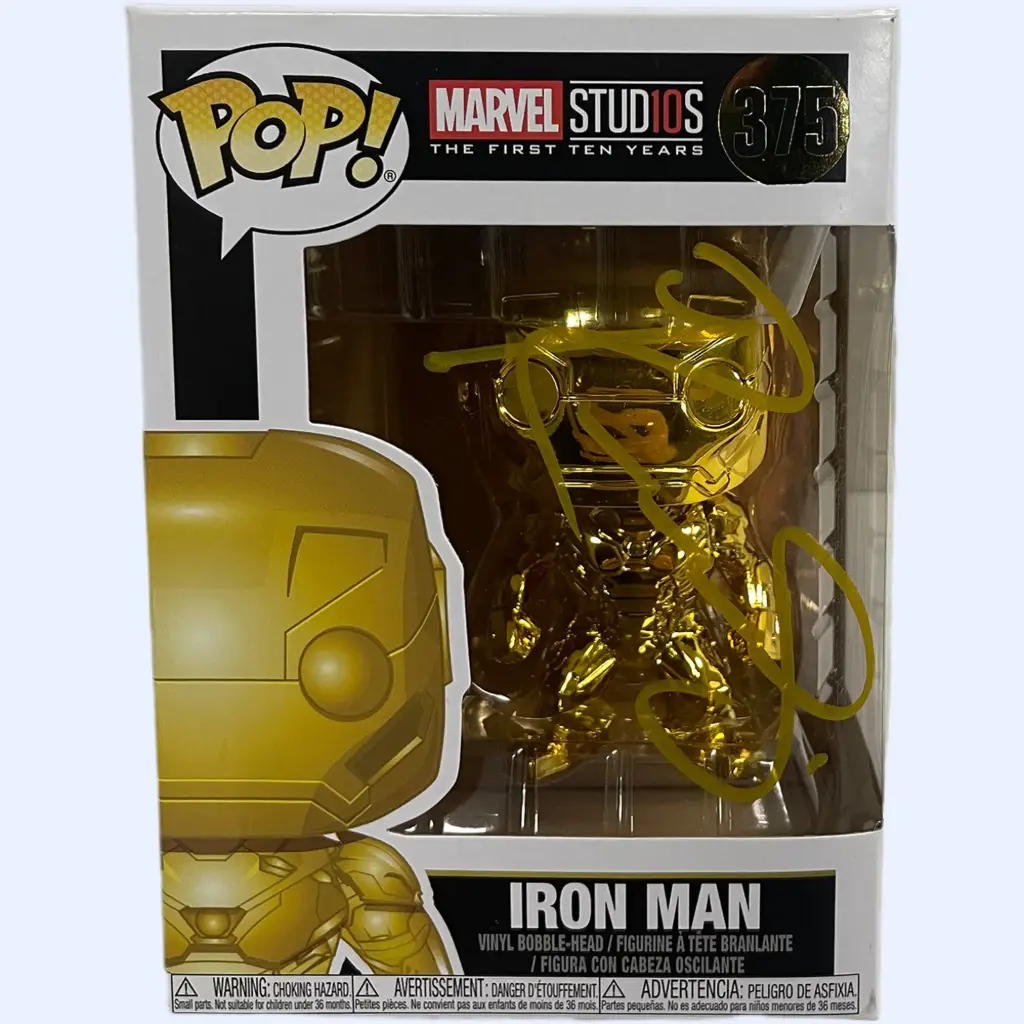 Robert Downey Jr. Signed “Marvel Studios” Iron Man Gold Chrome Funko Pop! Vinyl Figure