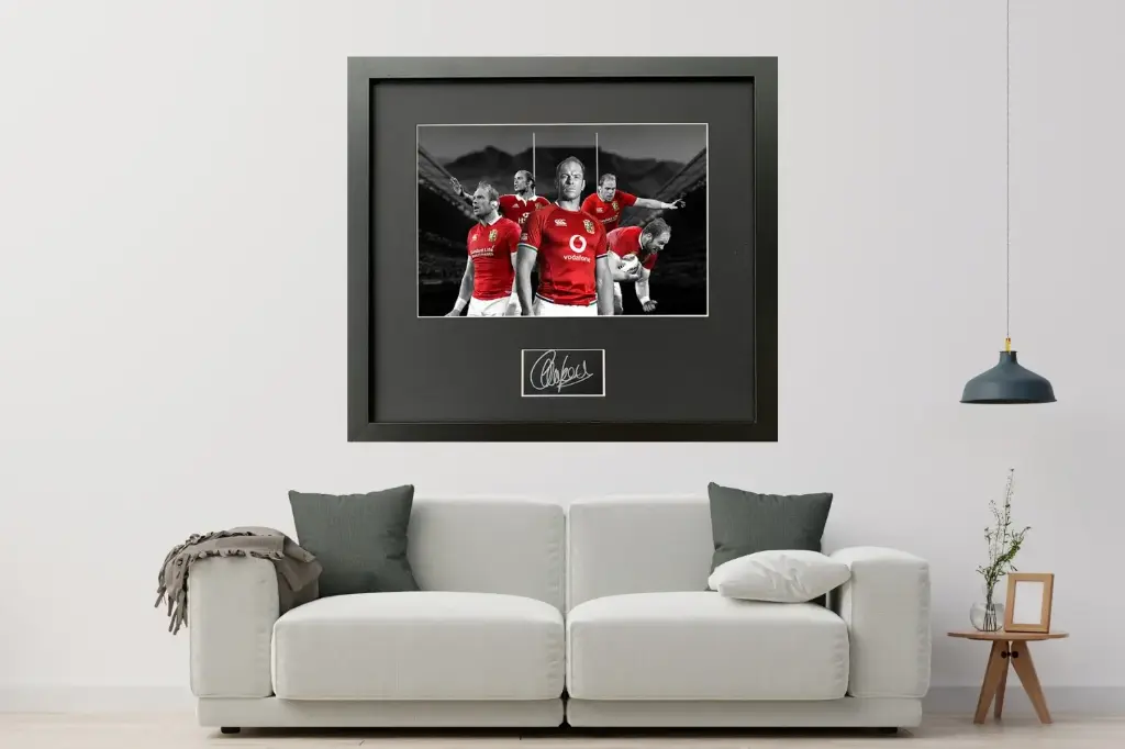 [MEM00113] Alun Wyn Jones - The Lions Mounted and Framed Signed Montage