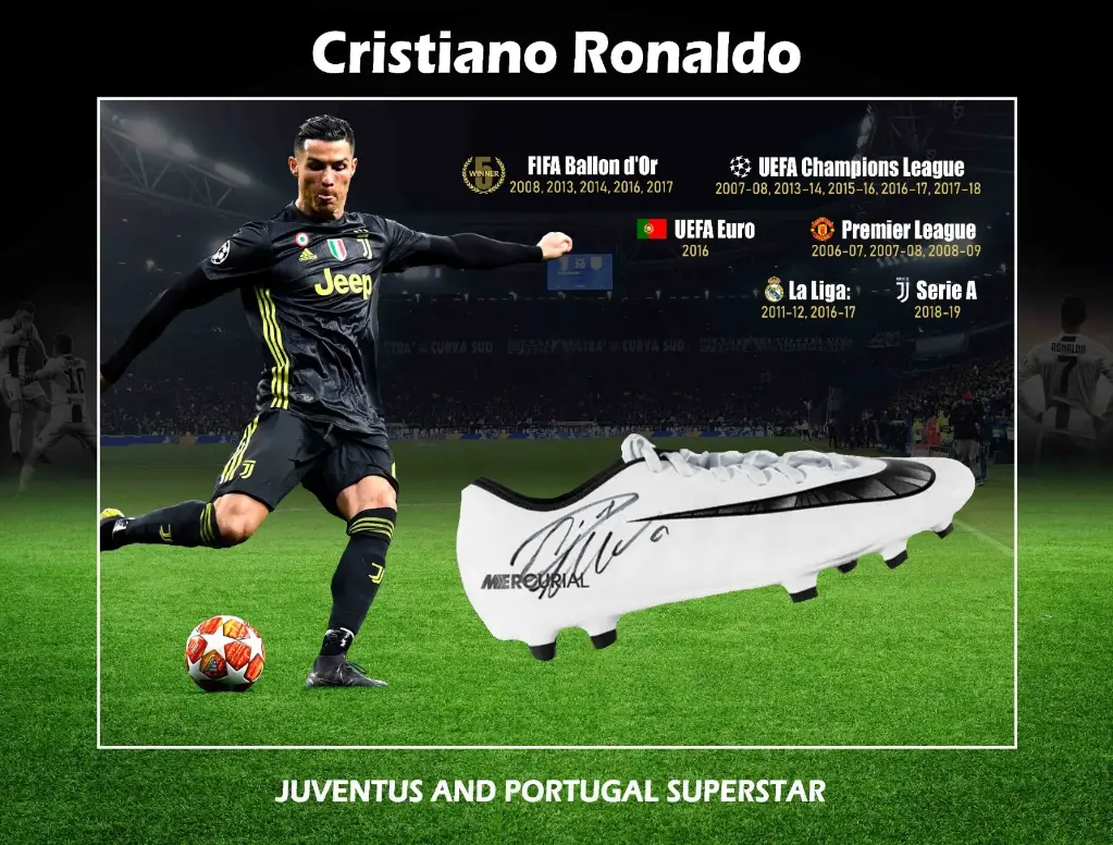 [MEM00116] Cristiano Ronaldo - Football boot box framed