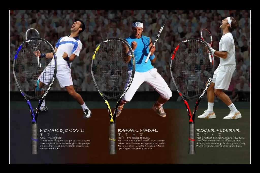 [MEM00117] Unique piece from Big Three - Roger Federer, Rafael Nadal, and Novak Djokovic Signed Racquets