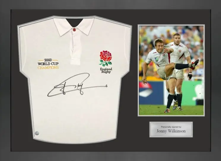 [MEM00128] England 2003 Rugby World Cup Shirt Signed by Jonny Wilkinson