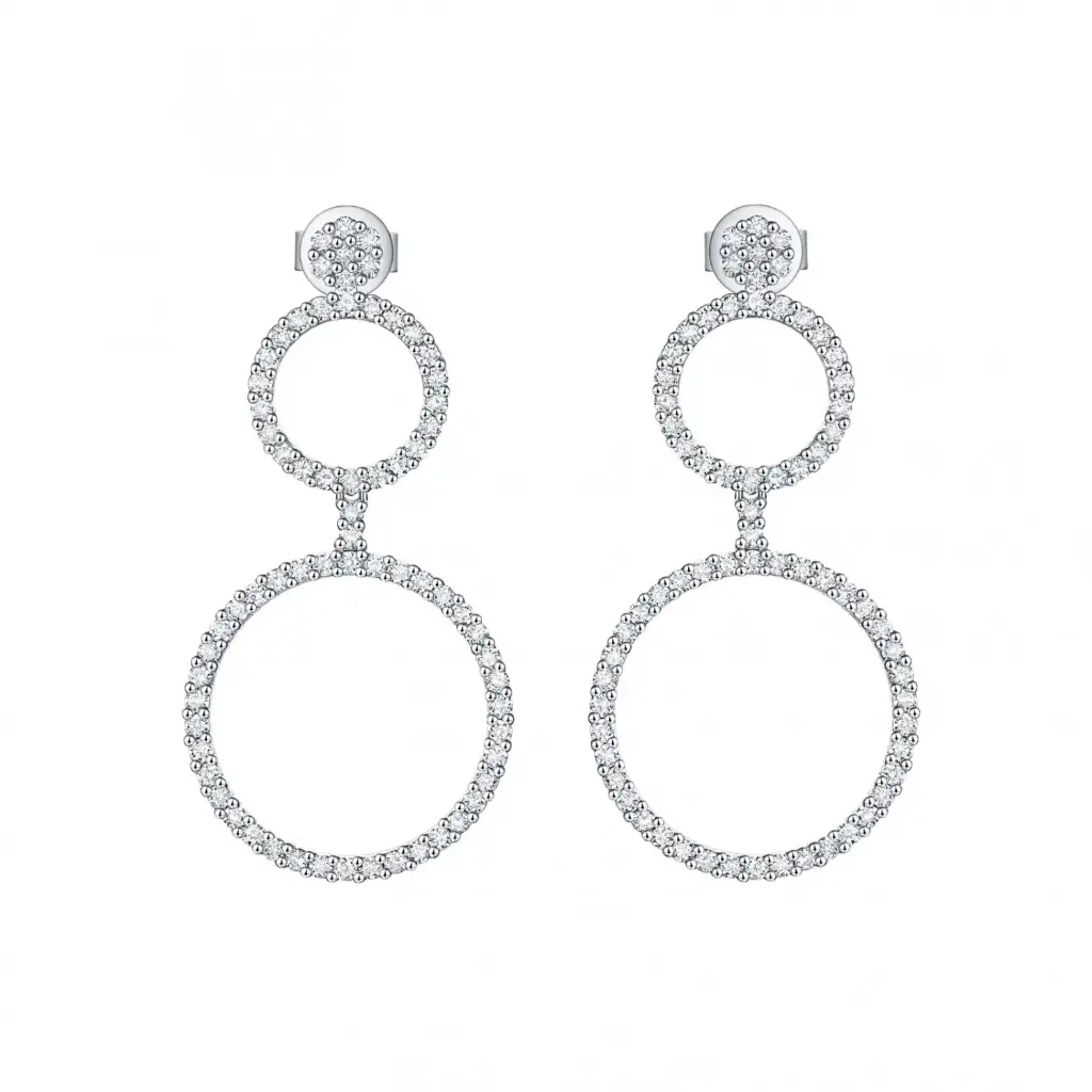 [JWL00110] Spirit Collection Lab Grown Diamond Hoop Earrings