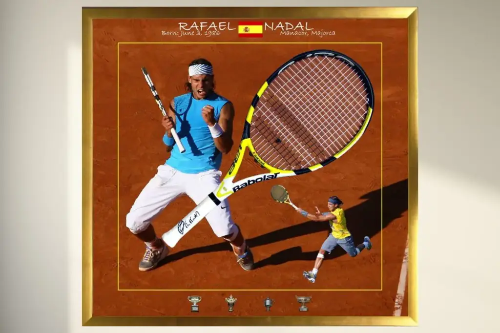 [MEM00148] Rafael Nadal framed and signed tennis racket